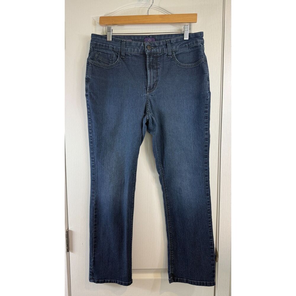 NYDJ Marilyn Straight Leg Jeans Women's Size 14P Blue Stretch Denim Petite